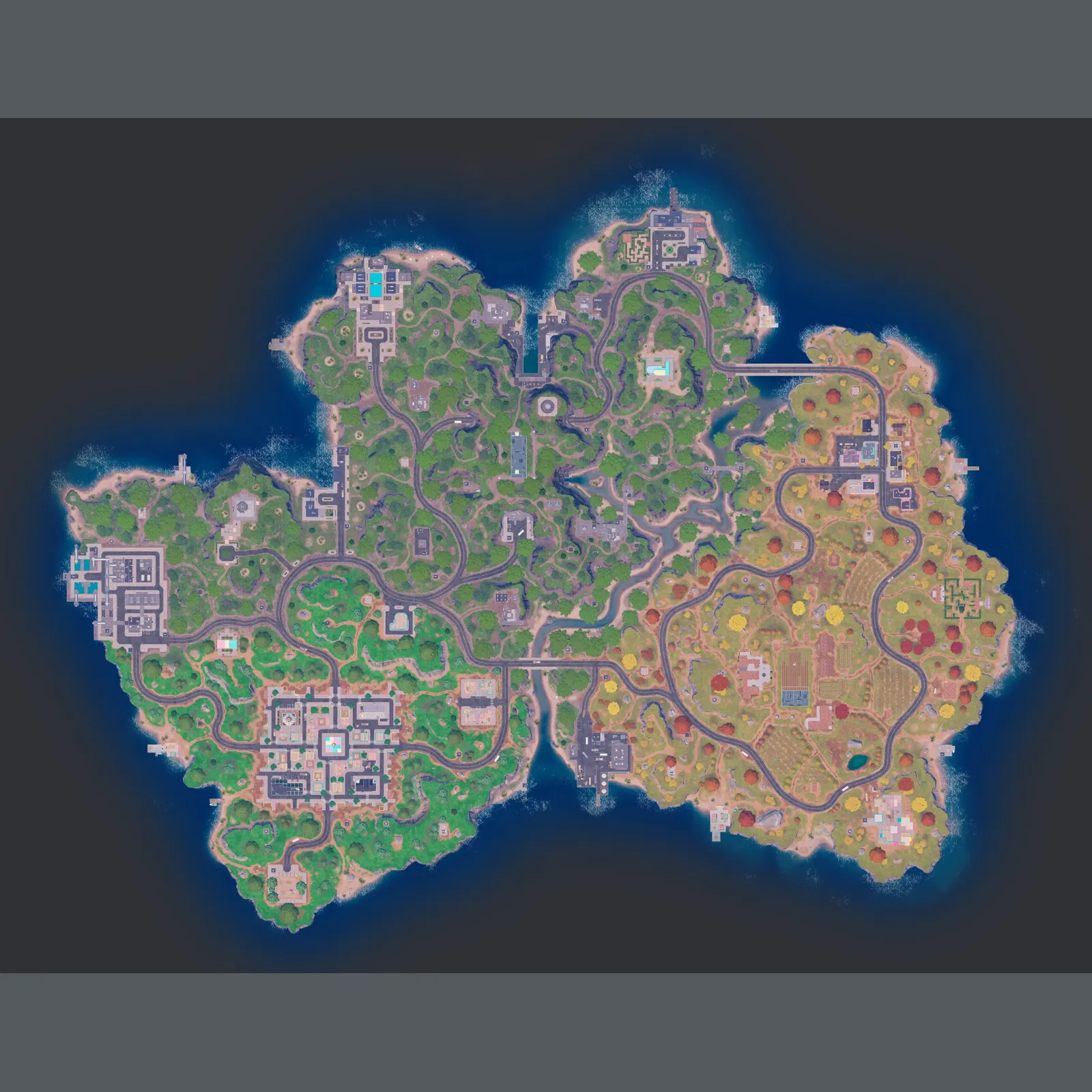 Fortnite Reload Squid Grounds map, the Squid Game crossover island with The Labyrinth and Red Greens